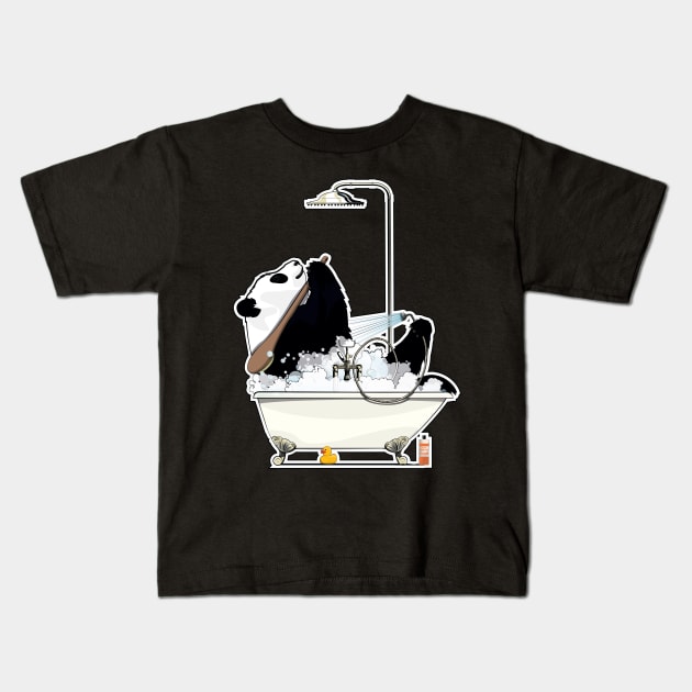 Panda in the Bath Kids T-Shirt by InTheWashroom